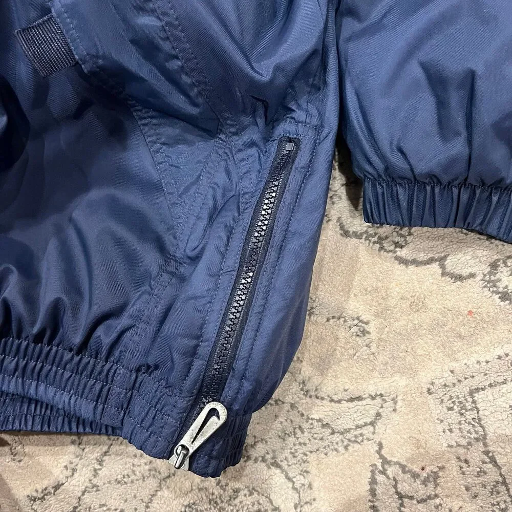 NIKE Vintage 90s Swoosh Check Blue Insulated Puffer Pullover Anorak Jacket Sz XL